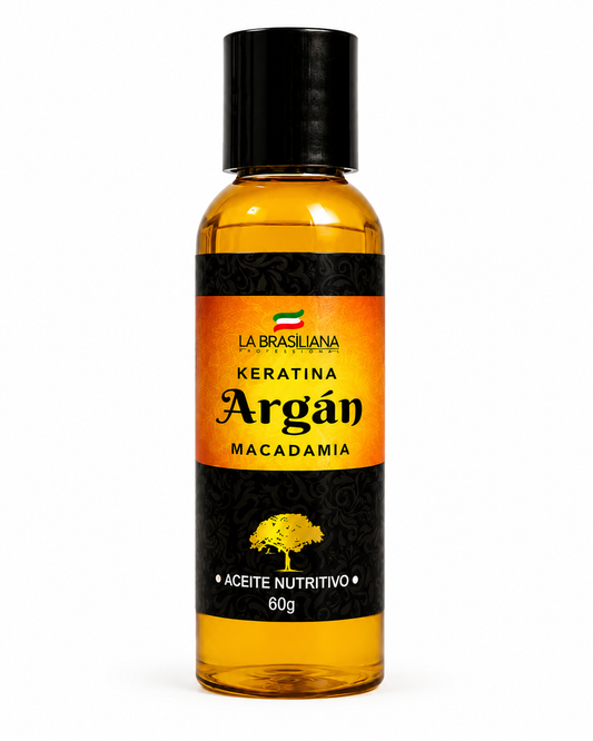 Aceite Nutritivo Argán, Keratina Y Macadamia — La Brasiliana 60g