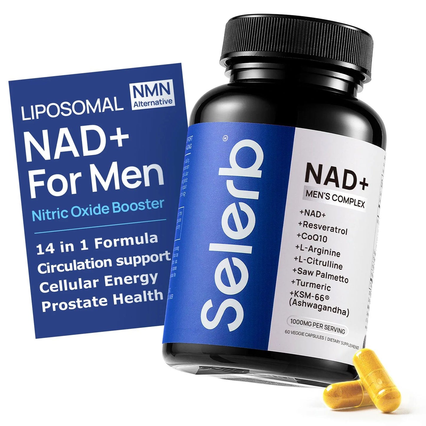 SELERB NAD SUPLEMENTO NAD+ PARA LA ENERGÍA Y VITALIDAD MASCULINA (EN CAJA)