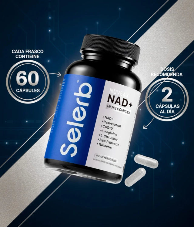 SELERB NAD SUPLEMENTO NAD+ PARA LA ENERGÍA Y VITALIDAD MASCULINA (EN CAJA)
